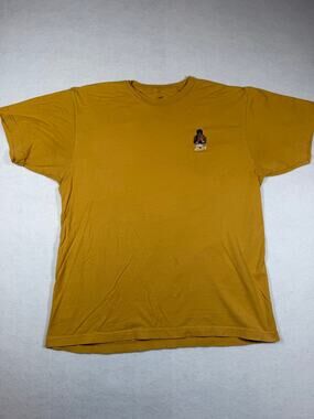 Poetic Justice Tupac Shakur T-Shirt Men’s Large Mustard Yellow Embroidered 2Pac
